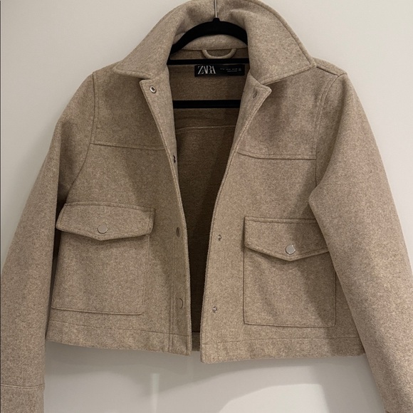 Zara Beige Bomber Jacket - Picture 4 of 4
